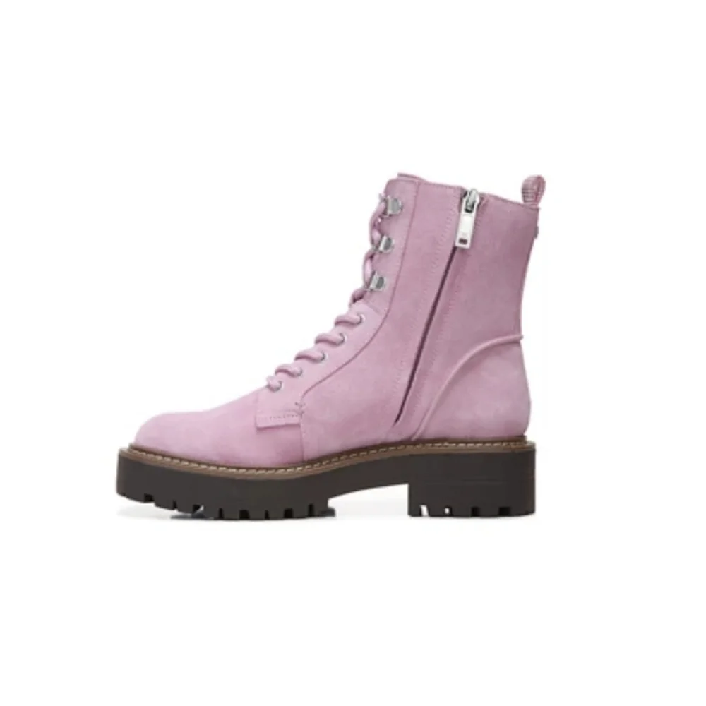 Sam Edelman Pink Hibiscus Leather Lue Boots Size 8.5 - Picture 2 of 10